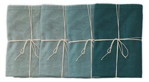 Zestaw 4 serwetek tekstylnych z domieszką lnu Really Nice Things Turquoise, 43x43 cm