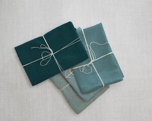 Zestaw 4 serwetek tekstylnych z domieszką lnu Really Nice Things Turquoise, 43x43 cm