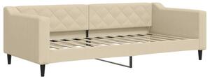 Sofa z funkcją spania, kremowe, 90x200 cm, obita tkaniną