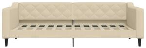 Sofa rozsuwana z szufladami, kremowa, 90x200 cm, tkanina