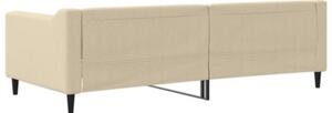 Sofa z funkcją spania, kremowe, 90x200 cm, obita tkaniną