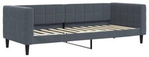 Sofa rozsuwana z szufladami, ciemnoszara, 80x200 cm, aksamit