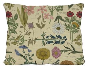 Beżowa poduszka z motywem kwiatów Surdic Flowers, 50x35 cm