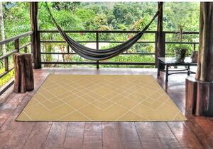 Żółty dywan zewnętrzny Universal Hibis Geo, 80x150 cm