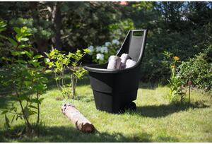 Czarny ogrodowy kosz na śmieci na kółkach Keter, 50 l