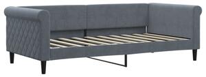 Sofa z funkcją spania, ciemnoszara, 90x190 cm, aksamit