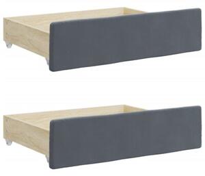 Sofa rozsuwana z szufladami, ciemnoszara, 90x190 cm, aksamit