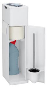 Biały plastikowy stojak na papier toaletowy ze szczotką Imon – Wenko