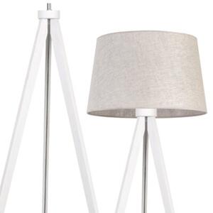 Lampa podłogowa trójnóg biały Light Home LH Len 1xE27 44cm abażur stożek jasny beżowy L01