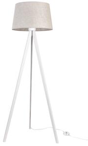 Lampa podłogowa trójnóg biały Light Home LH Len 1xE27 44cm abażur stożek jasny beżowy L01