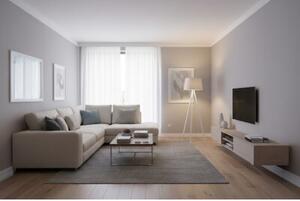 Lampa podłogowa trójnóg biały Light Home LH Len 1xE27 44cm abażur stożek jasny beżowy L01