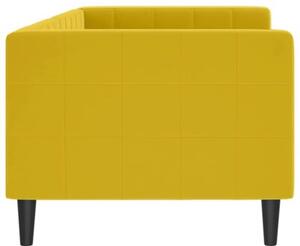 Sofa z funkcją spania, żółta, 80x200 cm, obita aksamitem
