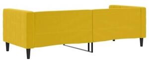 Sofa z funkcją spania, żółta, 80x200 cm, obita aksamitem
