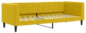 Sofa z funkcją spania, żółta, 80x200 cm, obita aksamitem