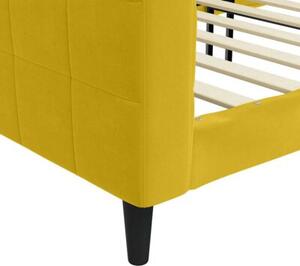 Sofa z funkcją spania, żółta, 80x200 cm, obita aksamitem