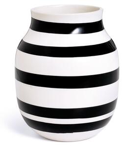 Czarno-biały kamionkowy wazon Kähler Design Omaggio, wys. 20 cm
