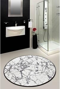 Czarno-biały dywanik łazienkowy Foutastic Marble Circle, ø 100 cm