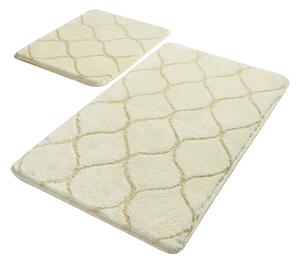 Zestaw 2 beżowych prostokątnych dywaników łazienkowych Chilai Wave