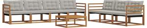 Zestaw mebli ogrodowych z drewna akacjowego z poduszkami komfortowymi