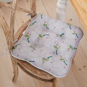 Szara bawełniana poduszka na krzesło Cooksmart ® Hummingbirds