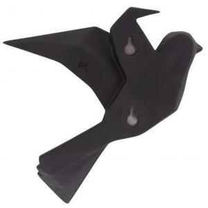 Czarny wieszak ścienny w kształcie ptaszka PT LIVING, szer. 19 cm