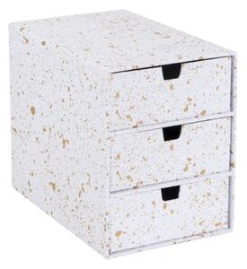 Organizer z 3 szufladkami w biało-złotym kolorze Bigso Box of Sweden Ingrid