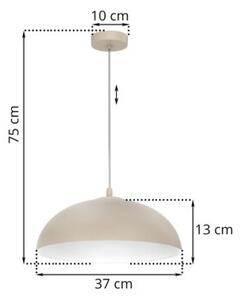 Lampa wisząca Light Home LH Misa 1xE27 klosz 37cm kaszmirowy/biały