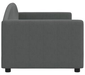 Sofa z funkcją spania, ciemnoszara, 80x200 cm, obita tkaniną
