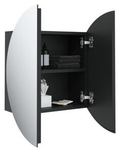 Szafka łazienkowa z lustrem i LED, czarny, 40x40x17,5 cm