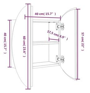 Szafka łazienkowa z lustrem i LED, czarny, 40x40x17,5 cm