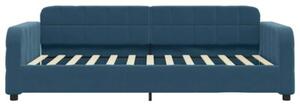 Sofa z funkcją spania, niebieska, 100x200 cm, obita aksamitem