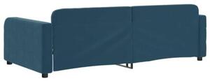 Sofa z funkcją spania, niebieska, 100x200 cm, obita aksamitem