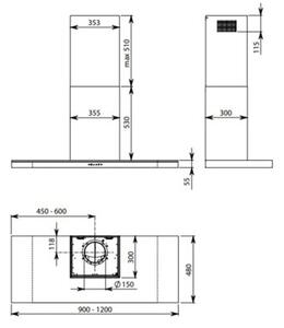 Okap FALMEC Lumina NRS 90 Czarny