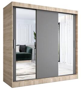 Szafa przesuwna dąb sonoma + antracyt 200 cm S4-C30