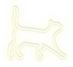 Biała ścienna dekoracja świetlna Candy Shock Cat, 40x37 cm