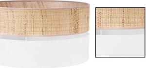 Lampa podłogowa trójnóg biały Light Home LH Rattan Duo 1xE27 45cm abażur walec biały/beżowy