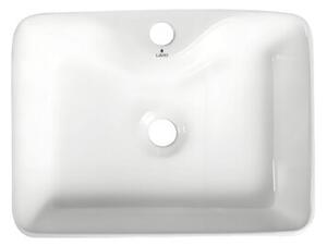 Umywalka nablatowa prostokątna AURA ceramiczna 47 cm Biała