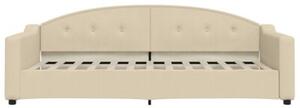 Sofa rozsuwana, kremowa, 90x200 cm, tkanina