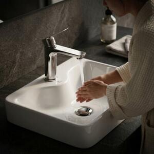Umywalka nablatowa prostokątna AURA ceramiczna 47 cm Biała