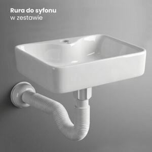 Umywalka nablatowa prostokątna AURA ceramiczna 47 cm Biała