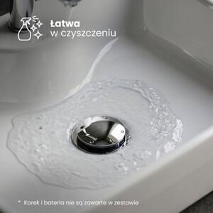 Umywalka nablatowa prostokątna AURA ceramiczna 47 cm Biała