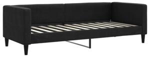Sofa rozsuwana z materacami, czarna, 80x200 cm, tkanina