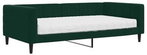 Sofa z materacem do spania, ciemnozielona, 100x200 cm, aksamit
