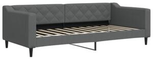 Sofa rozsuwana z materacami, ciemnoszara, 90x200 cm, tkanina