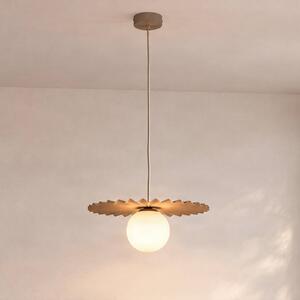 Lampa wisząca Fiore Domiluce, możliwość ściemniania, kremowy / amber, kuchnia, metal, nowoczesny