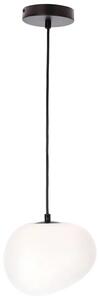 Loftowa czarna lampa wisząca z mlecznym kloszem 20 cm - D206 M0-A36