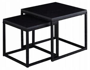 Zestaw 2 stolików kawowych 50 x 50 cm kolor czarny FURNITEX ZY-07