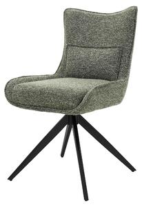 Krzesło ML-Design do jadalni, obrotowe, krzesło kuchenne, tapicerowane tkaniną, krzesło z oparciem, obrotowe o 360 stopni, tapicerowane krzesło, nowoczesne fotele, kolor: zielony