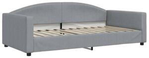 Sofa z materacem do spania, jasnoszara, 100x200 cm, tkanina