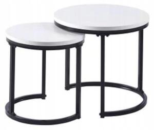 Zestaw 2 stolików kawowych 50 x 50 cm kolor biały FURNITEX ZY-08